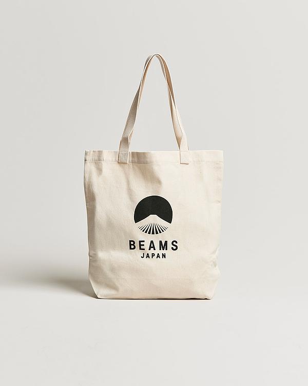Print white tote bag from Beams Japan