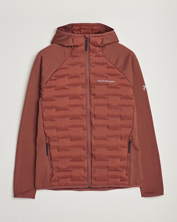 Dark red down jacket from Peak Performance