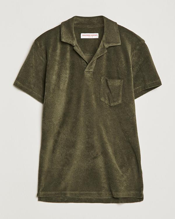 Dark green short sleeve polo shirt from Orlebar Brown