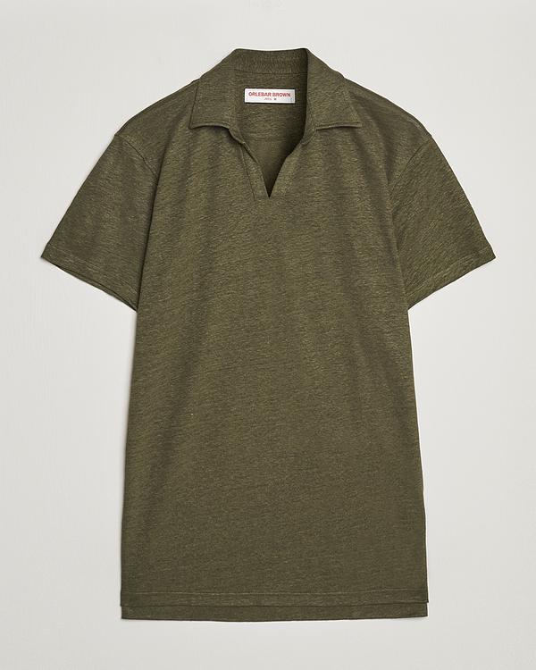Dark green short sleeve polo shirt from Orlebar Brown