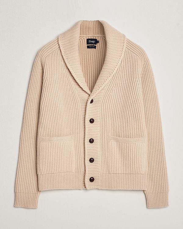 Beige cardigan from Drake's