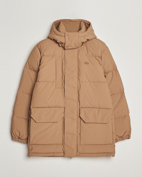 Brown down jacket from Lacoste