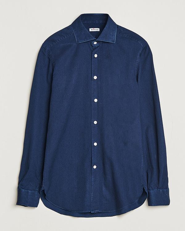 Dark blue denim shirt from Kiton