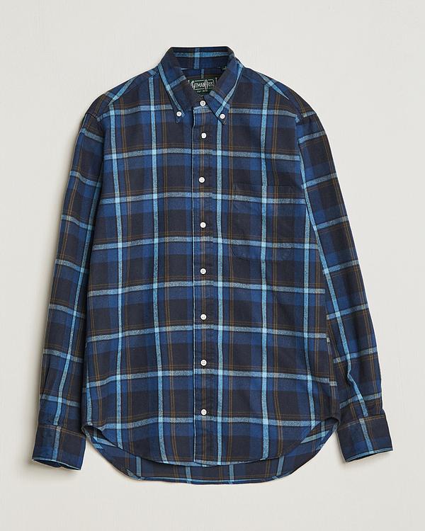 Checkered dark blue casual shirt from Gitman Vintage