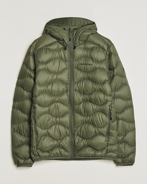 Green down jacket from Peak Performance