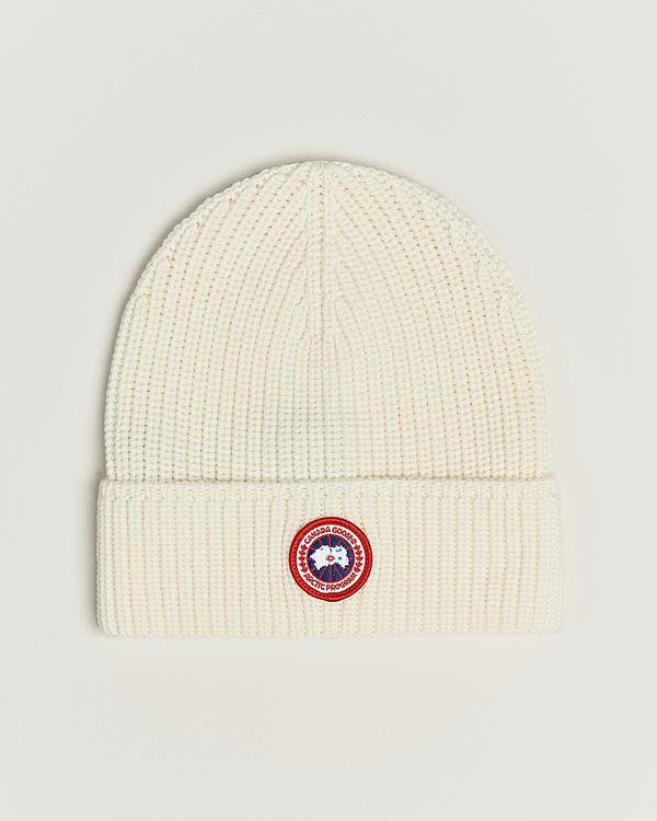 White beanie from Canada Goose