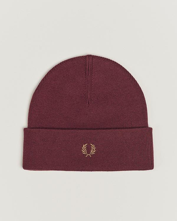 Brown beanie from Fred Perry