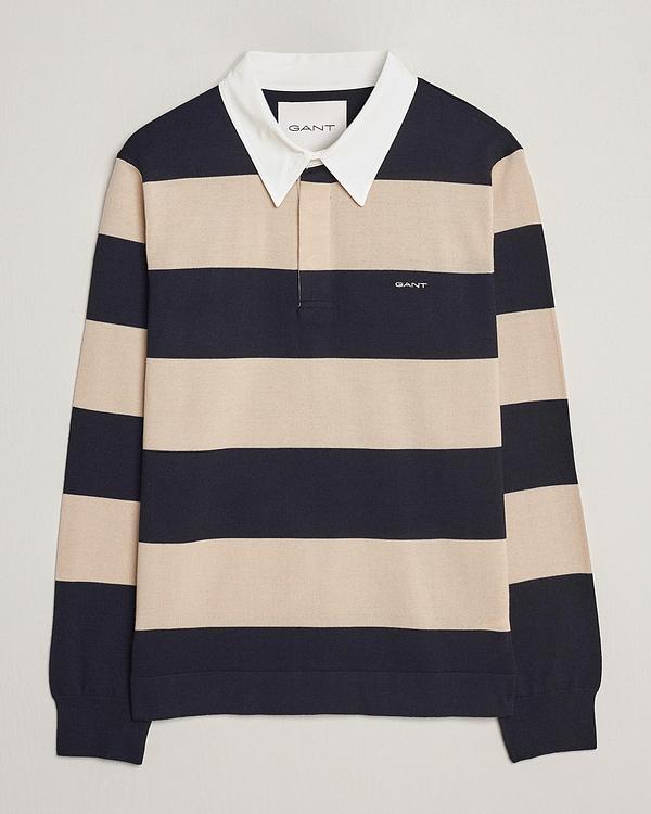 Striped black long sleeve polo shirt from Gant