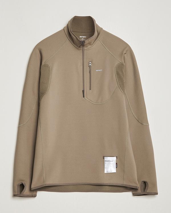 Taupe half-zip from Satisfy