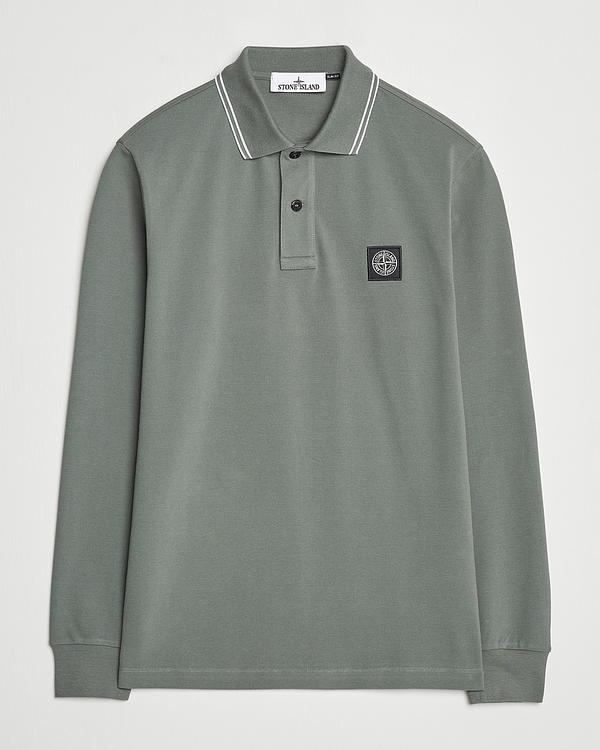 Light green long sleeve polo shirt from Stone Island