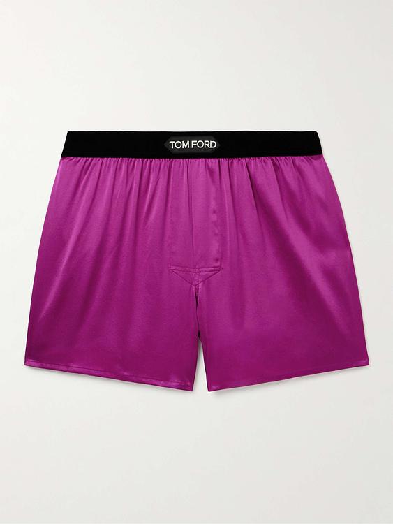 Print dark red boxer shorts from Tom Ford