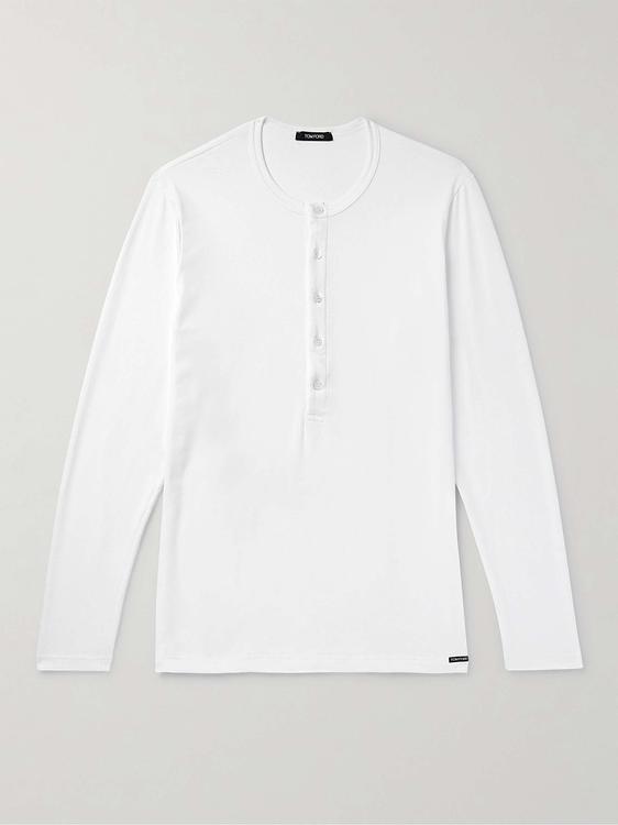 White henley shirt from Tom Ford