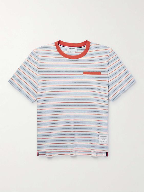 Striped grey t-shirt from Thom Browne