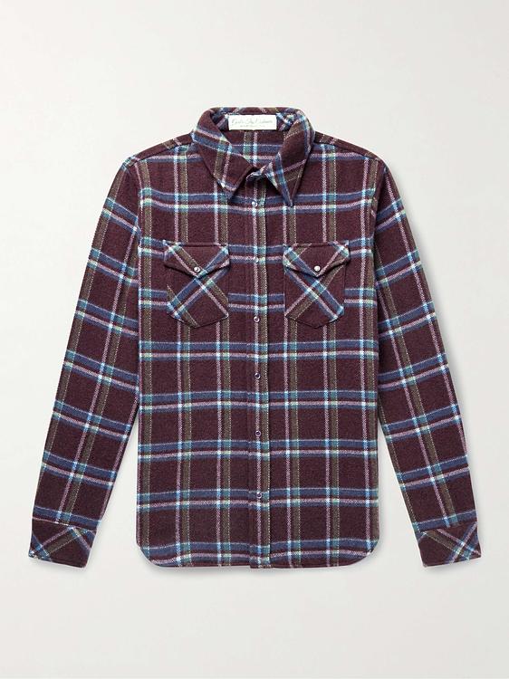 Checkered purple casual shirt from God's True Cashmere