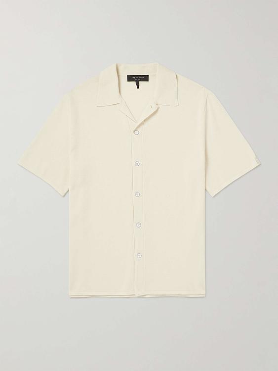 White short sleeve polo shirt from Rag & Bone