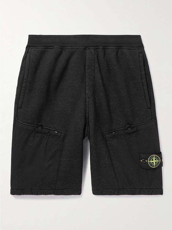 Black cargo shorts from Stone Island