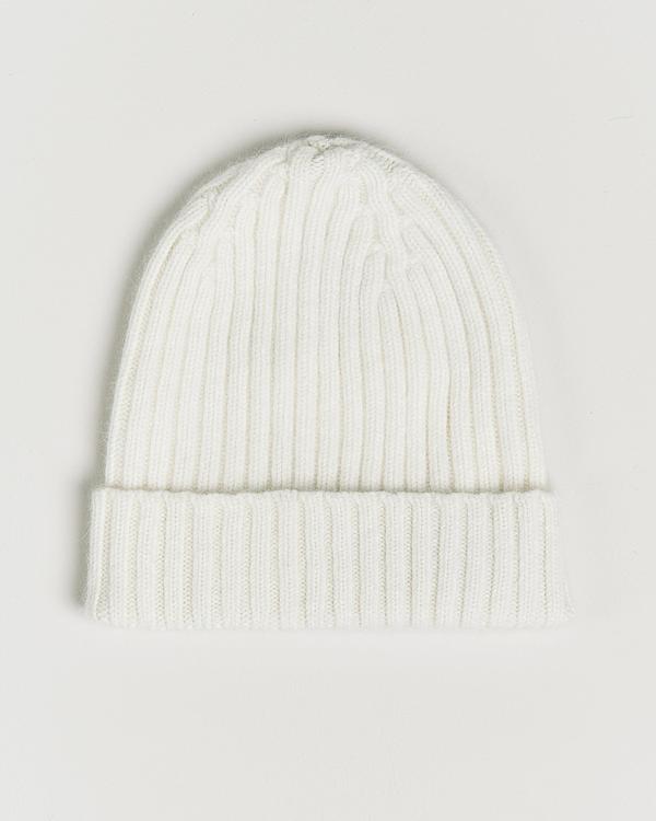 White beanie from Le Bonnet