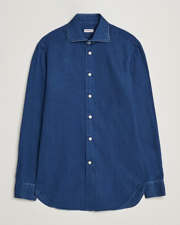 Dark blue denim shirt from Kiton