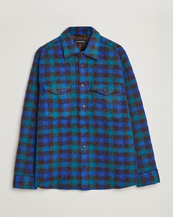 Checkered dark blue flannel shirt from J.Lindeberg