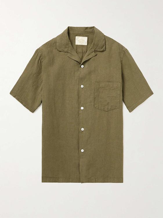 Taupe short sleeve shirt from Portuguese Flannel