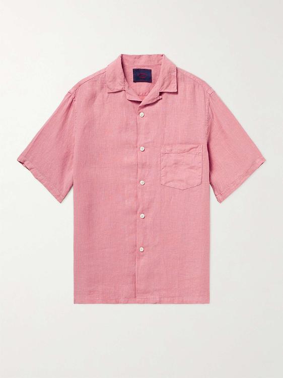 Light pink short sleeve polo shirt from Portuguese Flannel