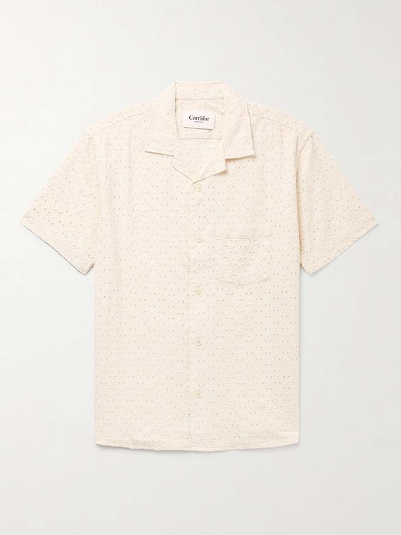 White short sleeve polo shirt from Corridor