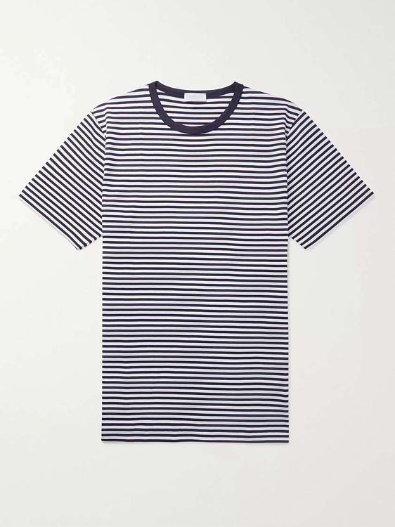 Striped white t-shirt from Sunspel