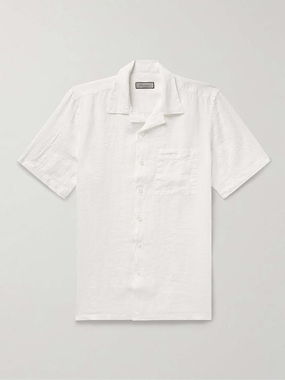 White short sleeve polo shirt from Canali