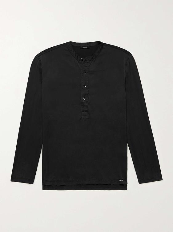 Black henley shirt from Tom Ford