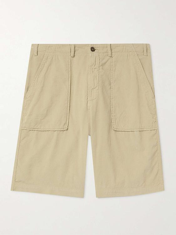 Beige cargo shorts from Universal Works