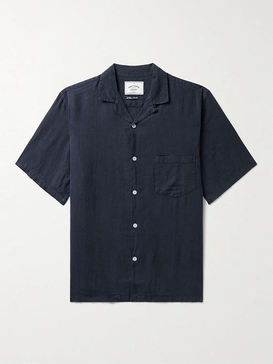 Dark blue short sleeve shirt from Portuguese Flannel