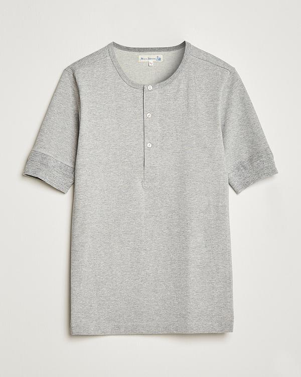 Grey short sleeve polo shirt from Merz b. Schwanen