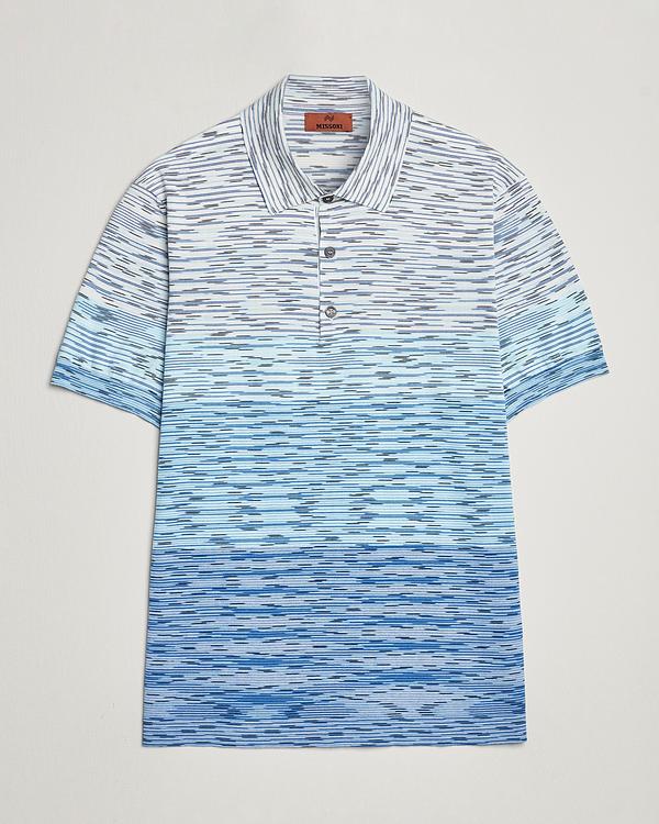 Light blue short sleeve polo shirt from Missoni