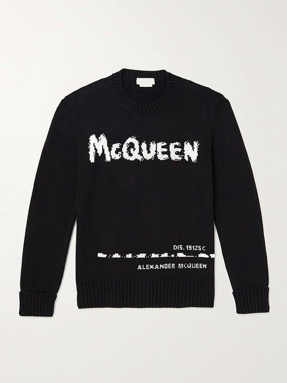 Print black sweatshirt from Alexander Mcqueen