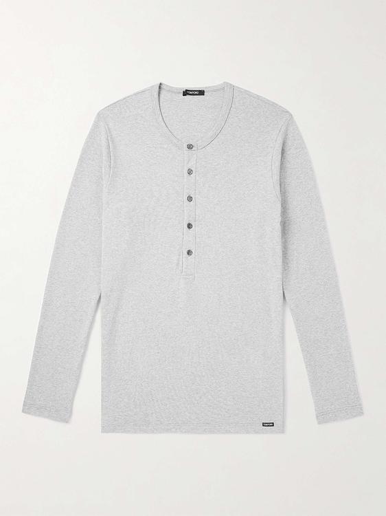 Grey henley shirt from Tom Ford