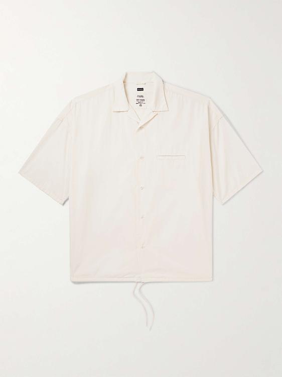 White short sleeve polo shirt from Nanamica
