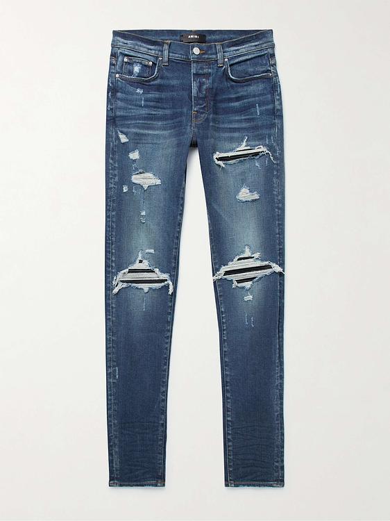 Dark blue distressed jeans from Amiri