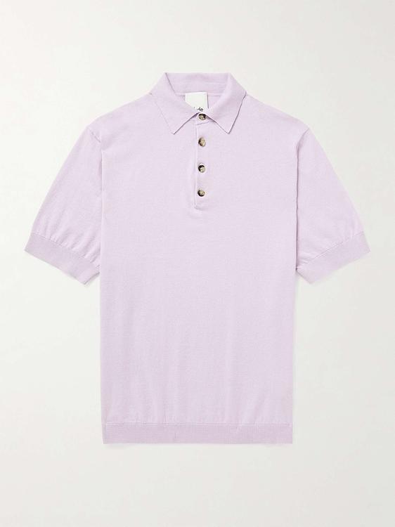 Light purple short sleeve polo shirt from Allude