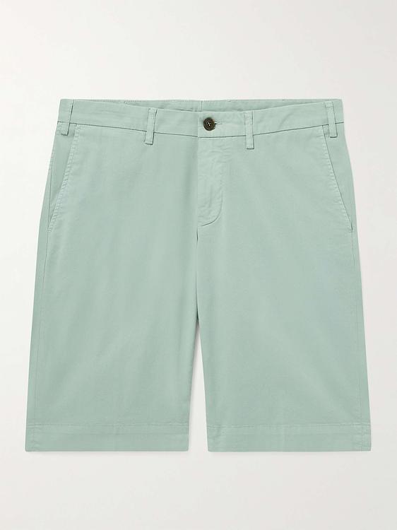 Light green chino shorts from Canali