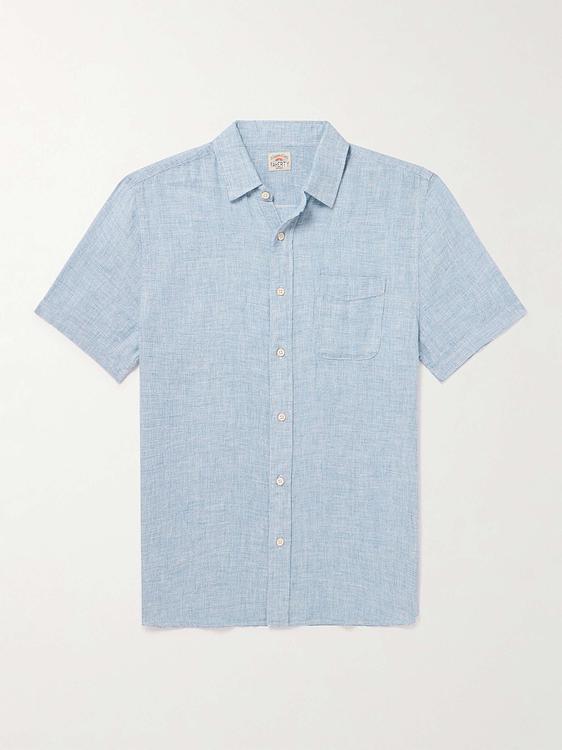 Light blue short sleeve shirt from Faherty