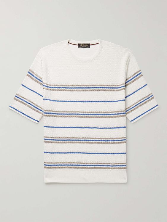 Striped white t-shirt from Loro Piana