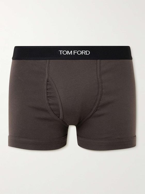 Print dark brown boxer briefs from Tom Ford
