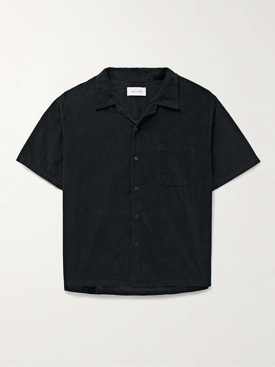 Black short sleeve polo shirt from Les Tien