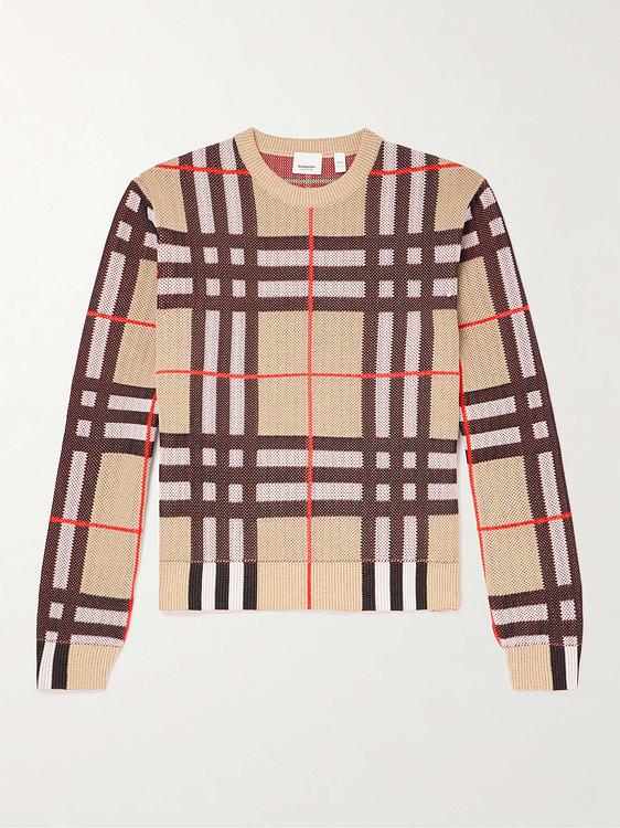 Checkered peach sweater from Burberry