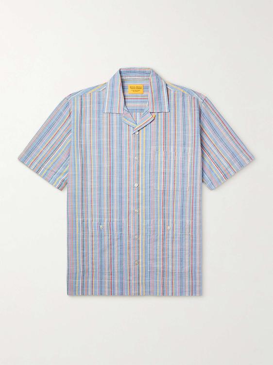 Striped light blue short sleeve shirt from Original Madras