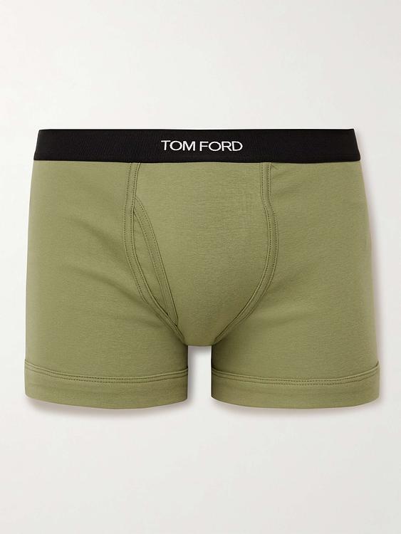 Print khaki boxer briefs from Tom Ford