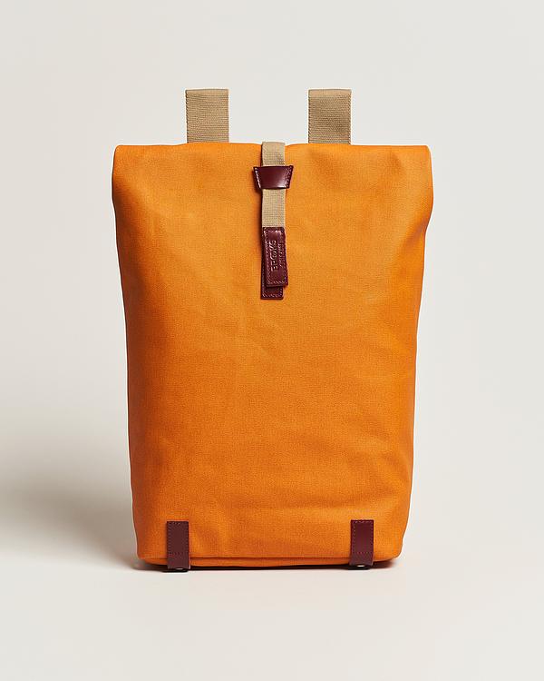 Orange backpack from Brooks England