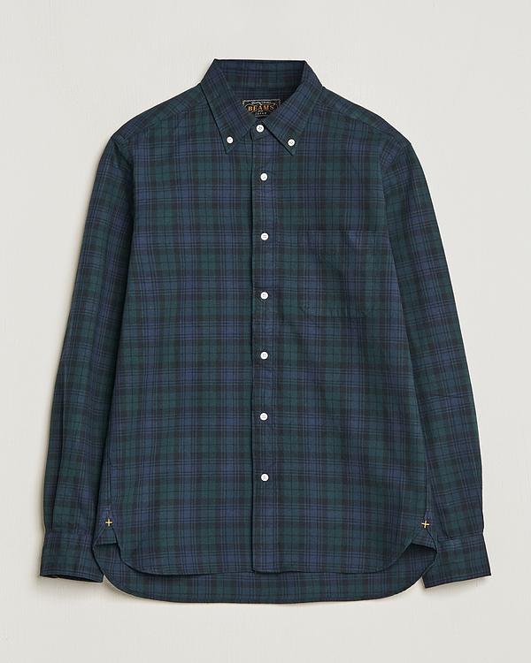 Checkered dark grey casual shirt from Beams Plus