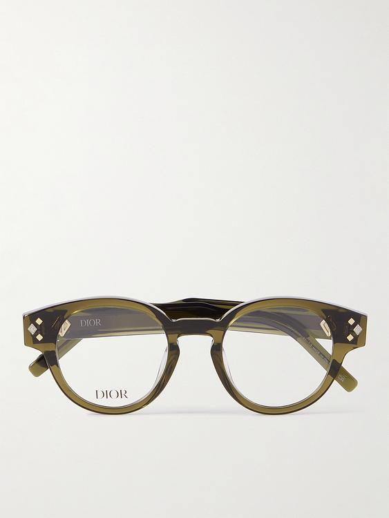 Green round frame glasses from Dior Eyewear