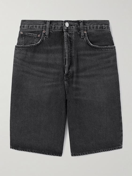 Black denim shorts from AGOLDE